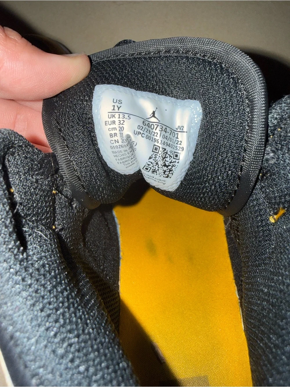 Nike Jordan Kids' High-Top Sneakers in Yellow, Black & White